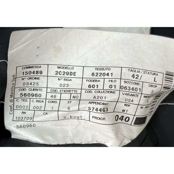 Armani Collezioni Black & White 100% Wool 3 Button Pinstripe Blazer Sz 42L - Picture 5 of 9